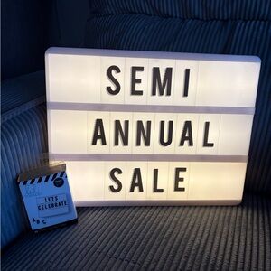 Lightbox Marquee Sign - White with Black Letters